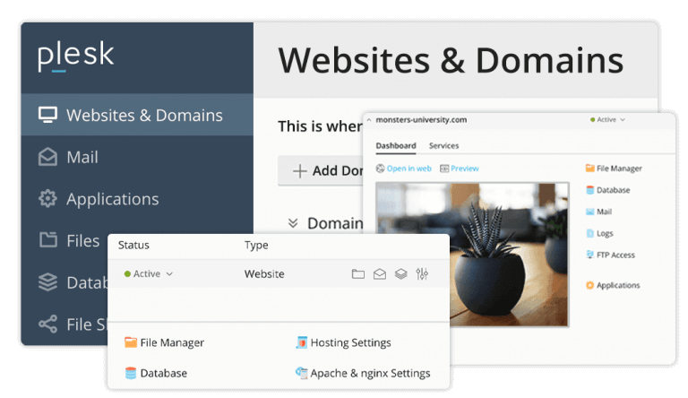 Phần mềm Plesk hỗ trợ nhiều cho website và domain