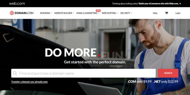 Domain.com - Đơn vị cung cấp tên miền phổ biến hiện nay